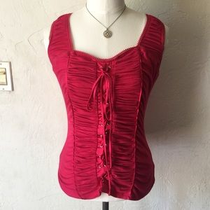 Forever 21 lace up hot pink top